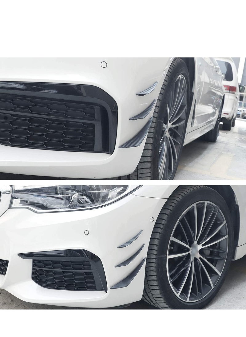 Y&D - Car Bumper Protector, Front Edge Fin Carbon Fiber Exterior Rubber Fins Spoiler Canards Kit for Body Auto Anti Collision Strip Decoration Stickers Accessories 6Pcs - Image 1