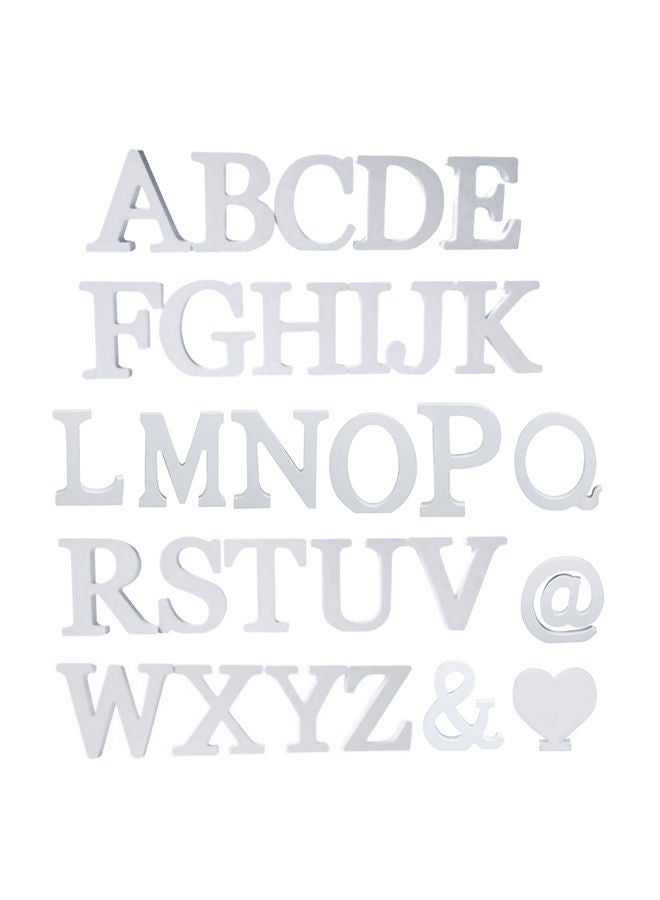 NIBEMINENT English Letter Wooden Ornament Set White 0.02kg - Image 1