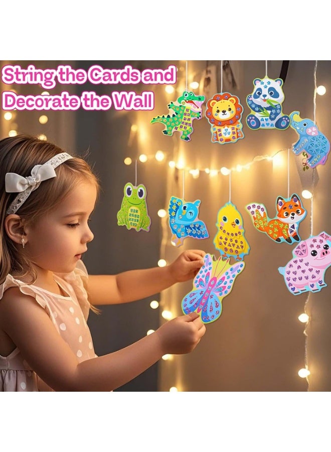 Capstro Mirror Mosaic Sticker Art Kit – Butterfly Theme | 10 Pattern Cards, 12 Laser Mirror Stickers & 10 Lanyards | DIY Shiny Mosaic Craft for Kids Age 4+ | Creative Nature Art Activity for Boys & Girls - Image 4