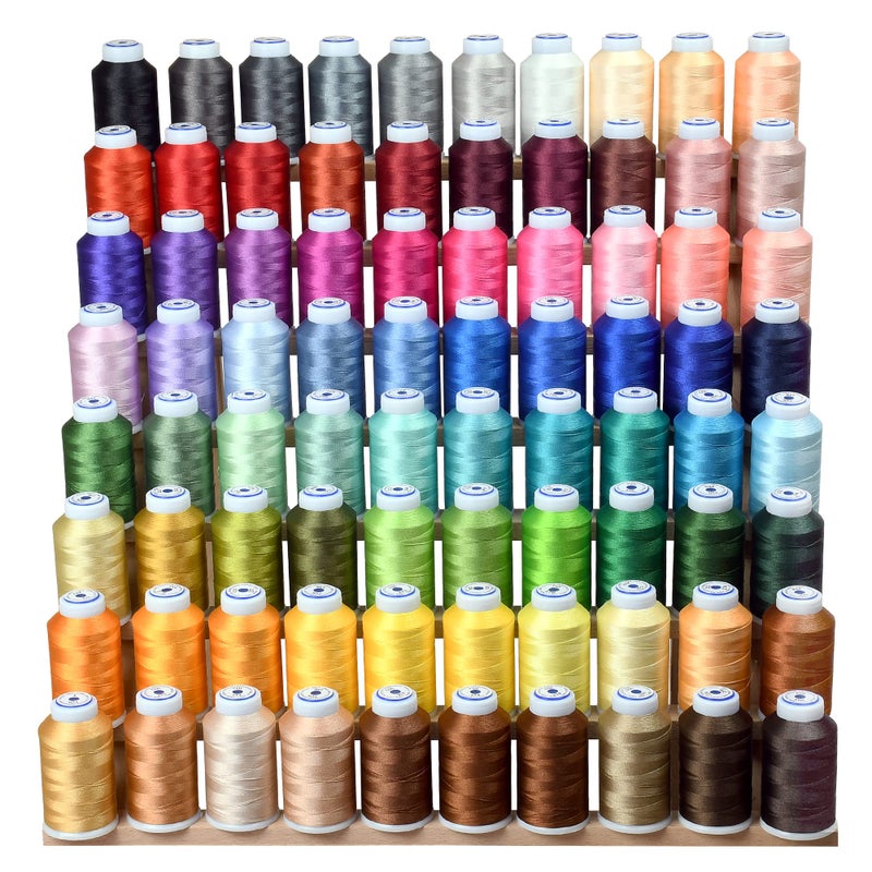 80 Spools Embroidery Sewing Machine Polyester Thread 120D/2 40weight Each Spool 500M(550) Compatible with Janome, Brother Babylock Singer Pfaff Husqvarna Bernina Machine