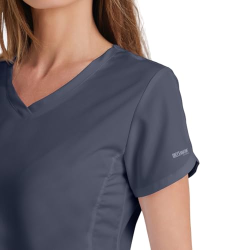 Barco Grey’s Anatomy by BARCO Classic Cora Scrub Top for Women – Steel, 4-Pocket Crossover V-Neck Scrub Shirt with Natural Stretch, Soil Release Fabric, and Super-Soft Finish – Medium, Regular Fit - Image 5