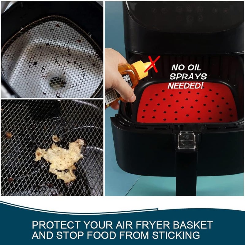 Reusable Silicone Air Fryer Liners (2 Pack) Non-Stick Healthy Silicone Air Fryer Liners for Grill, Air Fryer Basket and More Proshop - Image 2