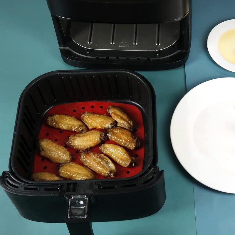 Reusable Silicone Air Fryer Liners (2 Pack) Non-Stick Healthy Silicone Air Fryer Liners for Grill, Air Fryer Basket and More Proshop - Image 4