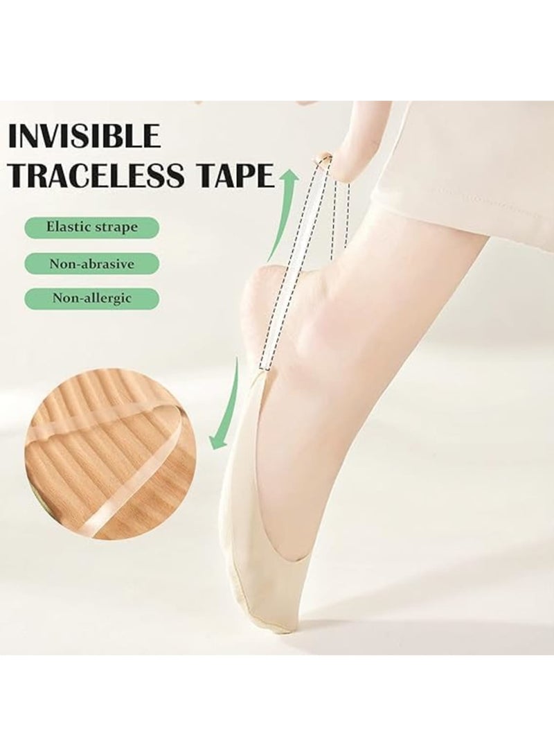 No Show Socks, Women's Invisible Sling Back Low Cut Half Toe Socks, Non-Slip Straps for Heels, 6 Pairs (3 Black  3 Nude), Comfortable  Breathable, Ideal for Flats, Heels  Sneakers - Image 4