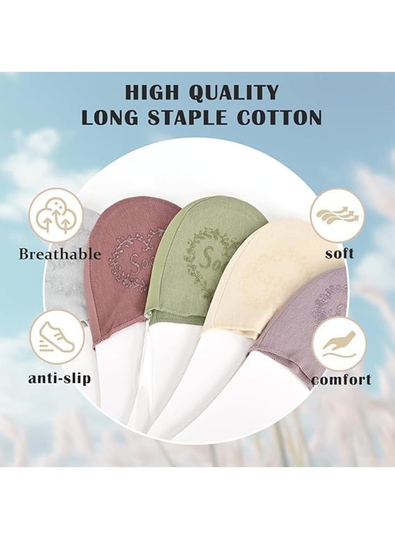 No Show Socks, Women's Invisible Sling Back Low Cut Half Toe Socks, Non-Slip Straps for Heels, 6 Pairs (3 Black  3 Nude), Comfortable  Breathable, Ideal for Flats, Heels  Sneakers - Image 3