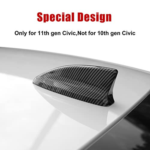 CKE for 11th Gen Civic Compatible with Honda Civic 2025 2024 2023 2022 Accessories Car Shark Fin Antenna Topper Roof Aerial Cover Trim -Carbon Fiber Style - Image 2
