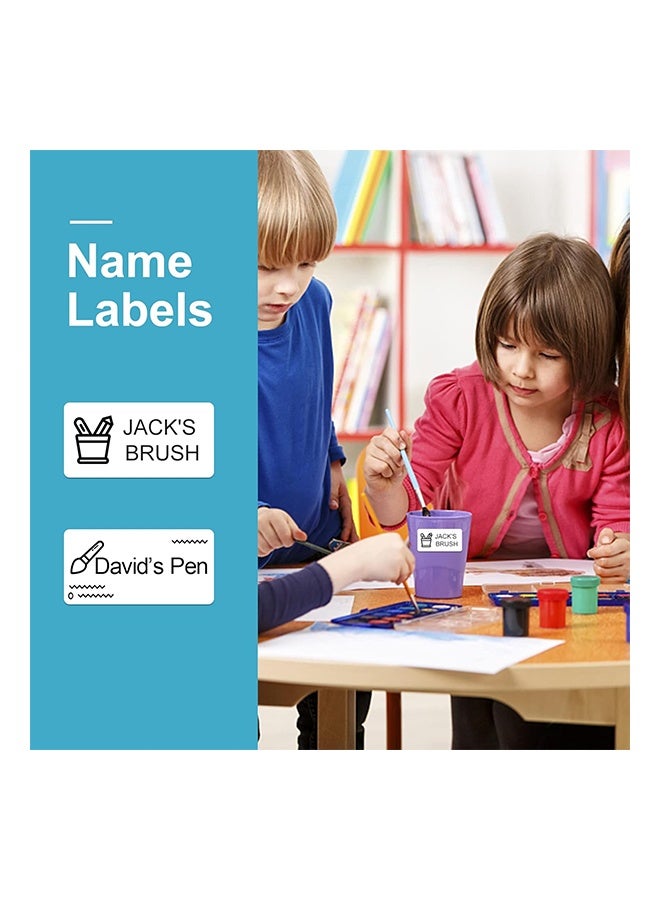 بيوينتي صانع الملصقات الشريط لاصق ملصق التسمية البيضاء ورق تسمية حراري مقاوم للماء لطباعة الباركود مثالي للاستخدام المكتبي / المنزل / المدرسة / التجاري ، 12 * 40 مم أبيض - Image 4