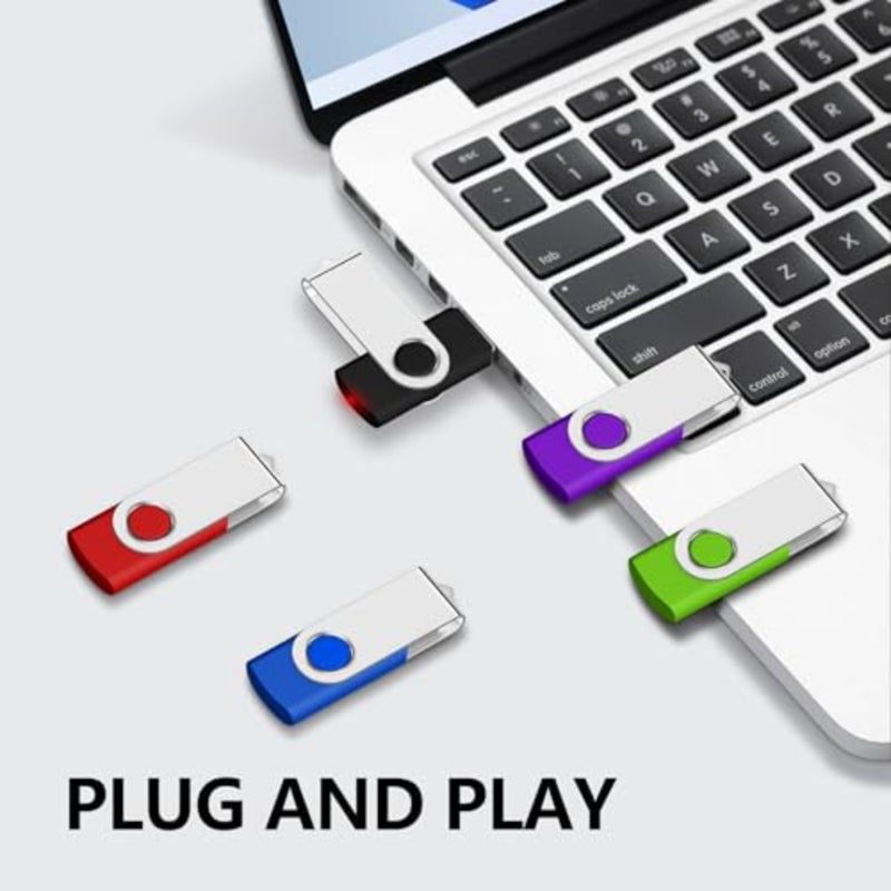 USB2.0 flash drive for data storage, plastic body, mixed colors blue/purple/green/red,bulk 10 pcs, compact thumb drive design - Image 2
