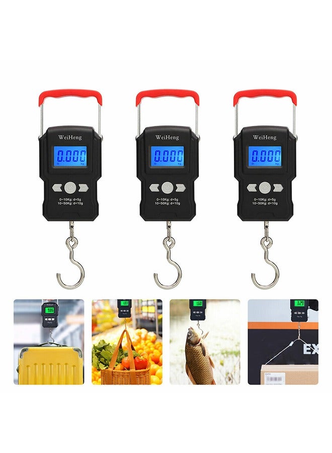 وي هانج ميزان إلكتروني صغير لوزن الأمتعة - 50 كجم/5 جم مع شاشة LCD مضيئة وخطاف تعليق - Image 2