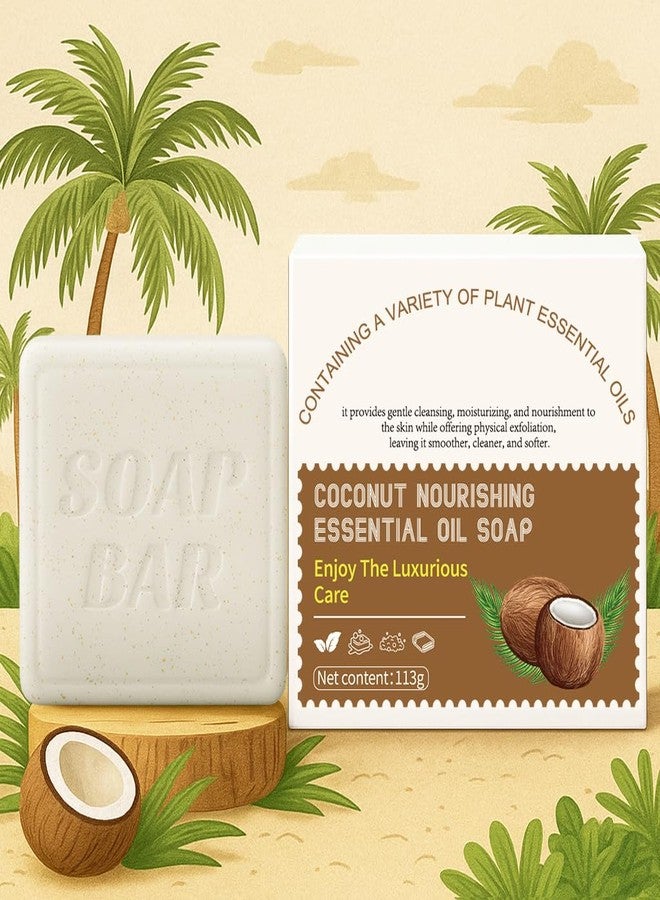 APPTI Botanical Natural Soap Bar, Womens Moisturizing Bar with Essential Oils, Handmade, Vegan, Soaps for Face & Body, 3.98oz (Coconut) - Image 3