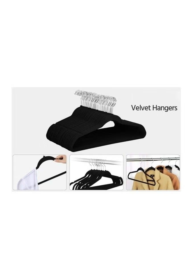 LIMOS 10-Piece Non-Slip Velvet 360 Degree Swivel Hangers Set Black - Image 2
