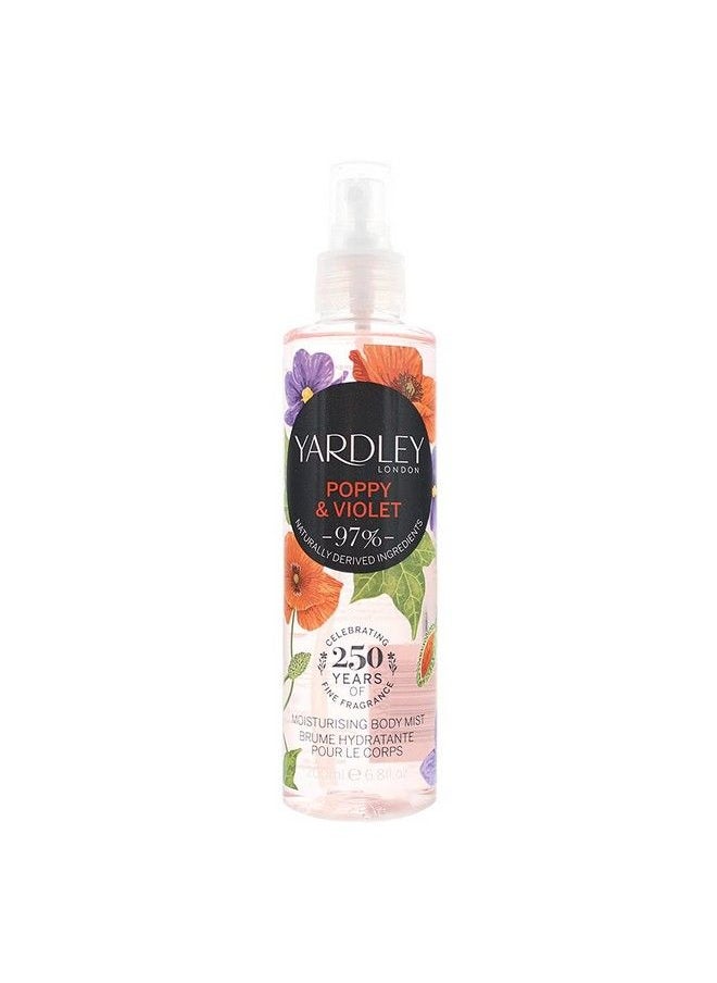 Yardley Of London Poppy & Violet Fragrance Mist 200Ml  - Image 2