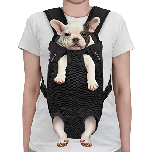 PetAmi Dog Carrier Backpack, Adjustable Dog Pet Cat Front Carrier Backpack | Ventilated Dog Chest Carrier for Hiking Camping Travel, Sling Bag for Small Medium Dog Cat Puppies, Small, 5-9 lbs, Black - Image 3