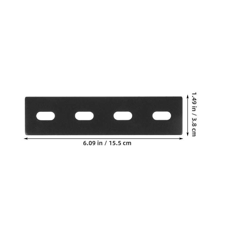 Black Flat Metal Corner Brace With Holes For Furniture Shelves Cabinet Wall Joints - Image 3