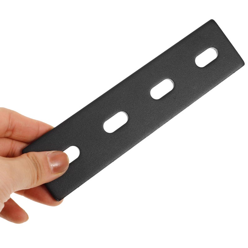 Black Flat Metal Corner Brace With Holes For Furniture Shelves Cabinet Wall Joints - Image 5