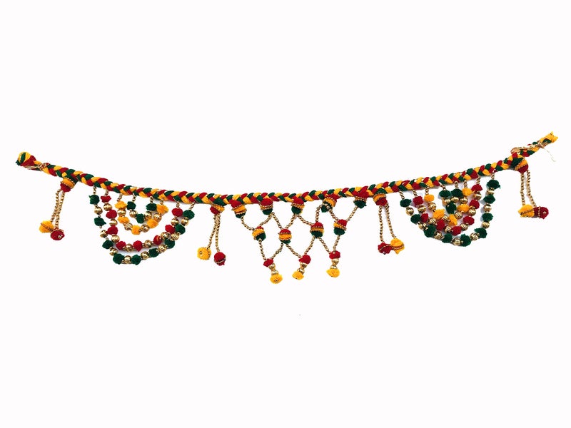 Evisha Tradidional Heavy Look Thread Woolen Pom Pom Toran Bandharwar Home Décor Festival Decoration Hanging - Image 3