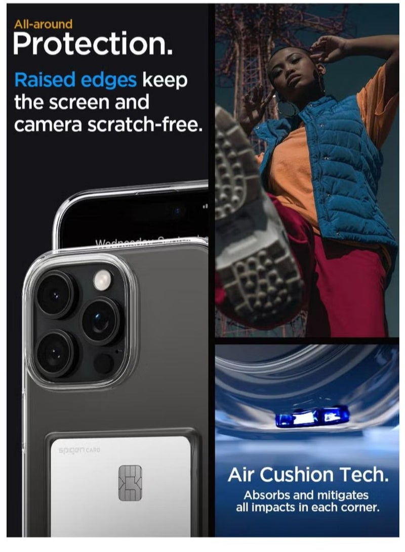 Spigen Crystal Slot iPhone 16 Pro MAX Case Cover (2024) with 1 Card Slot - Crystal Clear - Image 3