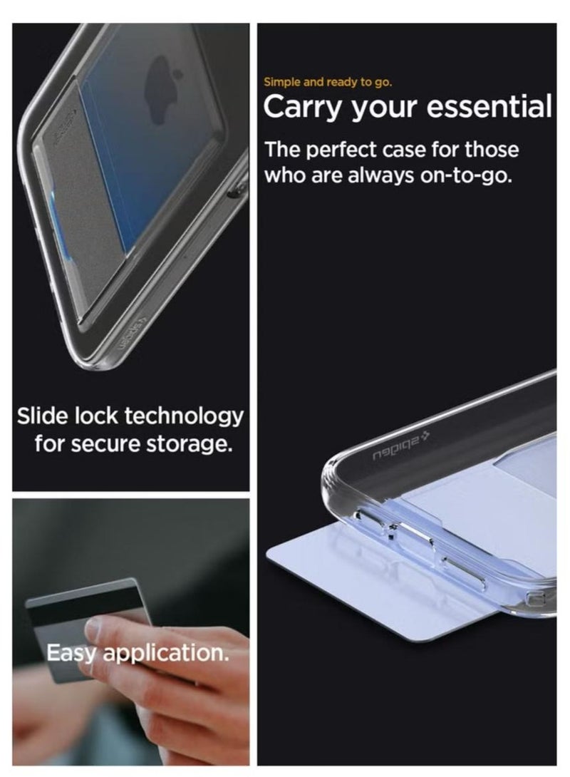 Spigen Crystal Slot iPhone 16 Pro MAX Case Cover (2024) with 1 Card Slot - Crystal Clear - Image 4