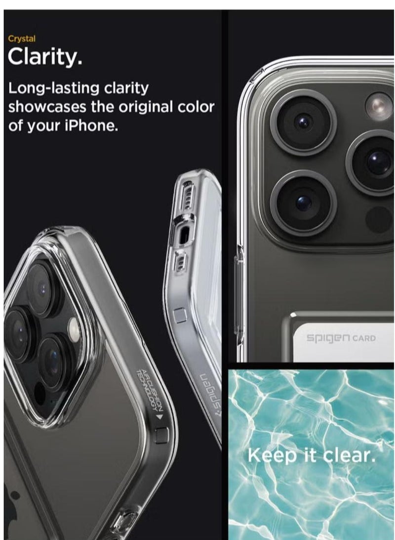 Spigen Crystal Slot iPhone 16 Pro MAX Case Cover (2024) with 1 Card Slot - Crystal Clear - Image 5