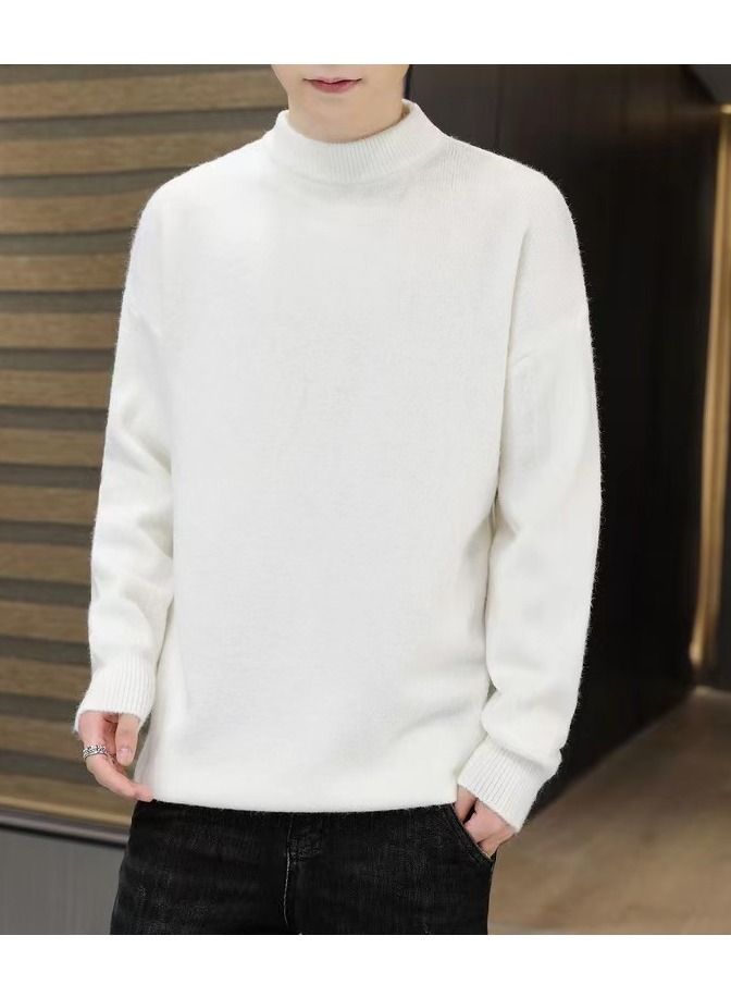 Loquat New Fall/winter Sweater Men's Solid Color Half Turtleneck Sweater  - Image 2