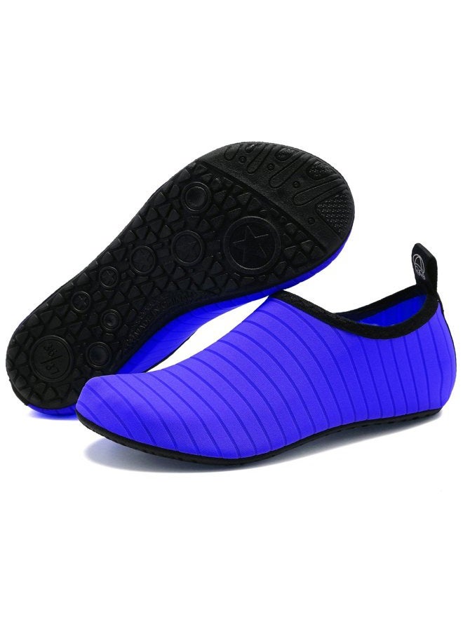 VIFUUR Water Sports Shoes Barefoot Quick-Dry Aqua Yoga Socks Slip-on for Men Women, Blue, 13.5 Women/12 Men - Image 5