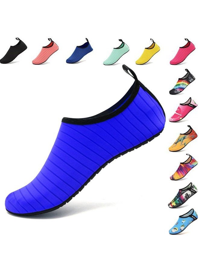 VIFUUR Water Sports Shoes Barefoot Quick-Dry Aqua Yoga Socks Slip-on for Men Women, Blue, 13.5 Women/12 Men - Image 2