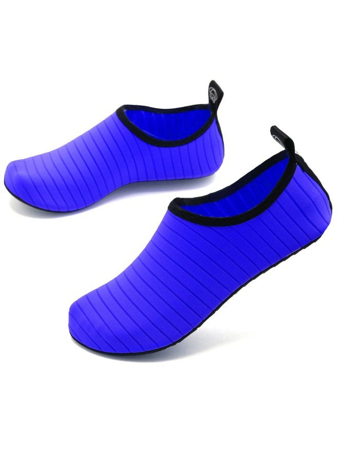 VIFUUR Water Sports Shoes Barefoot Quick-Dry Aqua Yoga Socks Slip-on for Men Women, Blue, 13.5 Women/12 Men - Image 4