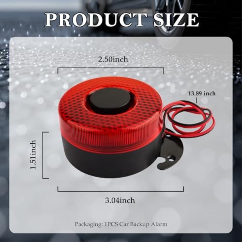 12V-24V Backup Car Alarm with Flashing LED Light, 105dB Back Up Alarm for Truck Car SUV, Universal Cars Exterior Accessories with Alert Cars Horn Replacement Bracket - Image 2