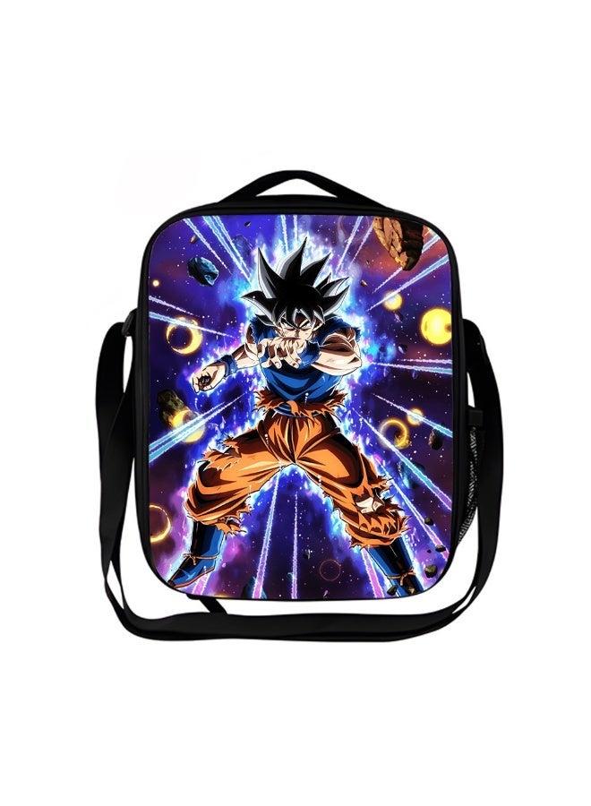 Dragon Ball Z Printed Insulated Lunch Bag with Detachable Crossbody Strap & Handle Reusable Cooler Tote for School Work Picnic Anime Fans - Image 1
