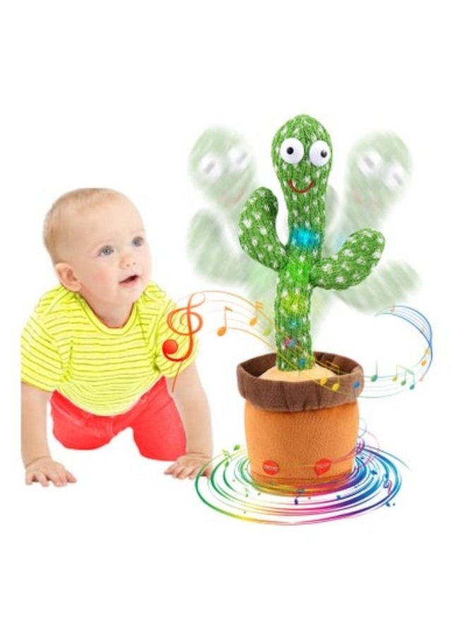 ACLIX Dancing Cactus Toy Mimicking Talking Cactus Adjustable Volume Singing Cactus Embroidery Buttons Repeating What You Say with Wriggle Lighting, Recording Cactus Soft Plush Baby Toy Funny Toy  - Image 2