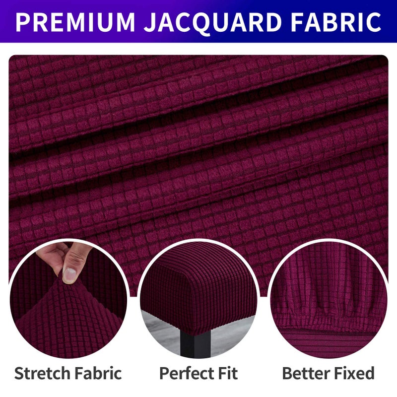 Howhic Stretch Chair Covers for Dining Room Set of 6, Removable Washable Dining Room Chair Covers, Dining Chair Slipcovers Seat Protector, Great for Home Decor and Banquet (Burgundy, 6 Pack) - Image 3