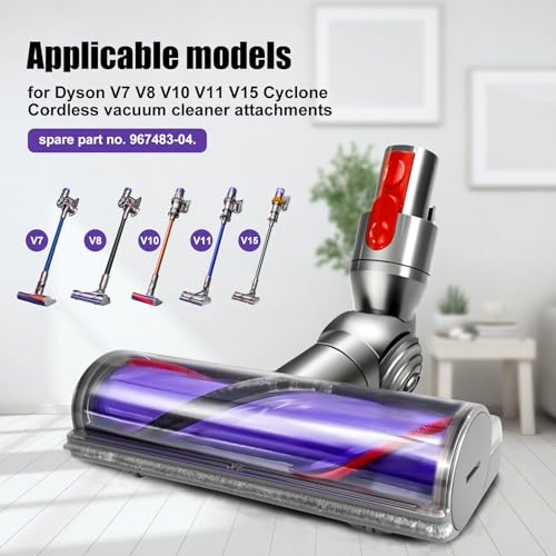 Odashen أداة تنظيف رأس التوربين المباشر من أوداشين للأرضيات لمكنسة دايسون V7 V8 V10 V11 V15 اللاسلكية، فرشاة رأس التنظيف موتور هيد (رأس التنظيف المباشر) - Image 2