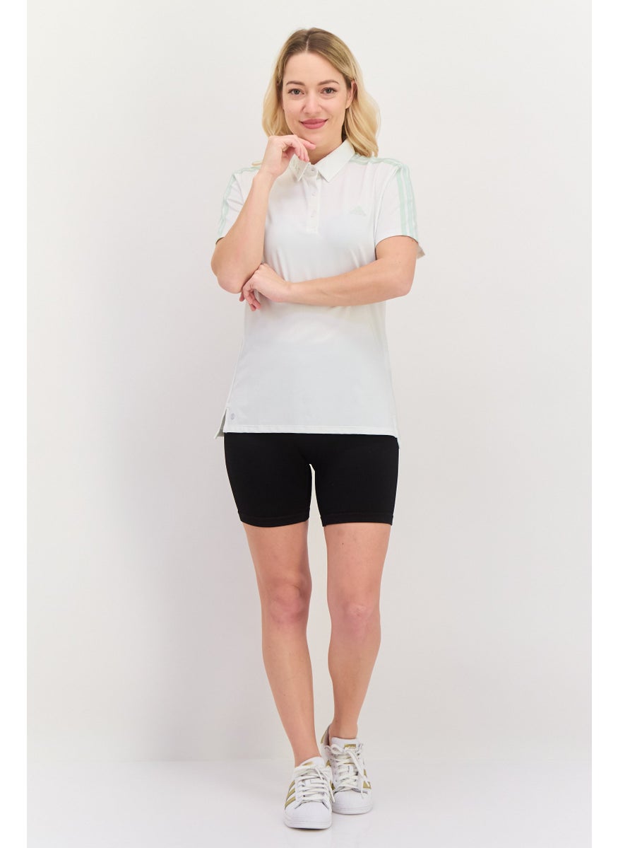 Adidas Women Sportswear Fit Short Sleeves Outdoor Polo Shirt, White  - Image 2