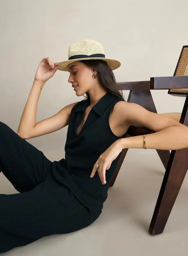 Femmella  Women Black Cotton Top and Pants Co-Ords for Women | Best Price UAE