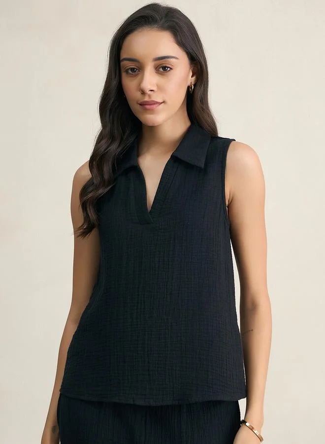 فيميلا طقم منسق من بلوزة قطن وبنطال