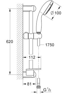 Grohe Grohe Shower And Bathroom Fixtures, Shower Rail Set With 4 Sprays Hand Shower - Tempesta 100 Collection, 2843600F  - Image 4