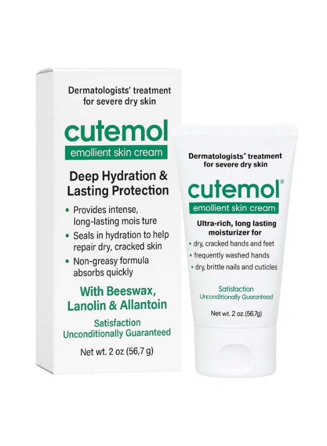 Cutemol Emollient Moisturizing Cream - Serious Moisturizer Lotion Balm for Recovering Dry, Damaged Skin - Hydration for Cracked Hands and Feet, Eczema, Psoriasis, and Raw Skin (2 oz) - Image 1