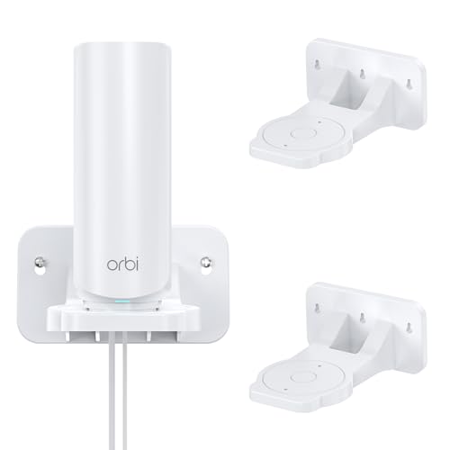 XLTTYWL Orbi WiFi 7 Wall Mount Kit, Orbit 7 Mount Bracket Optimize Space Compatible with Orbi Wi-Fi 7 Mesh Systems & All Net Gear Nighthawk Wi Fi 7 Routers(RBEWMB-10000S) (White, 2 Pack) - Image 1