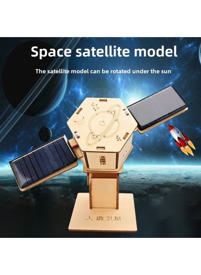 Science And Technology Small Production Satellite Space Astronomy Children's Hand-assembled Aviation Model Zhu Rong Mars Vehicle-Color:Aerospace Four-piece Set - Image 2