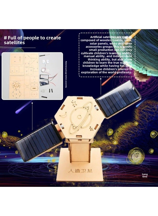 Science And Technology Small Production Satellite Space Astronomy Children's Hand-assembled Aviation Model Zhu Rong Mars Vehicle-Color:Aerospace Four-piece Set - Image 3
