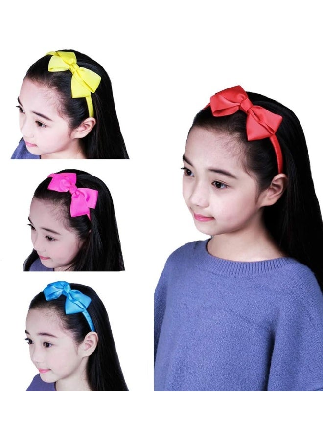 7Rainbows (White) - Fashion Cute White Bow Headband for Girls Toddlers - Image 3
