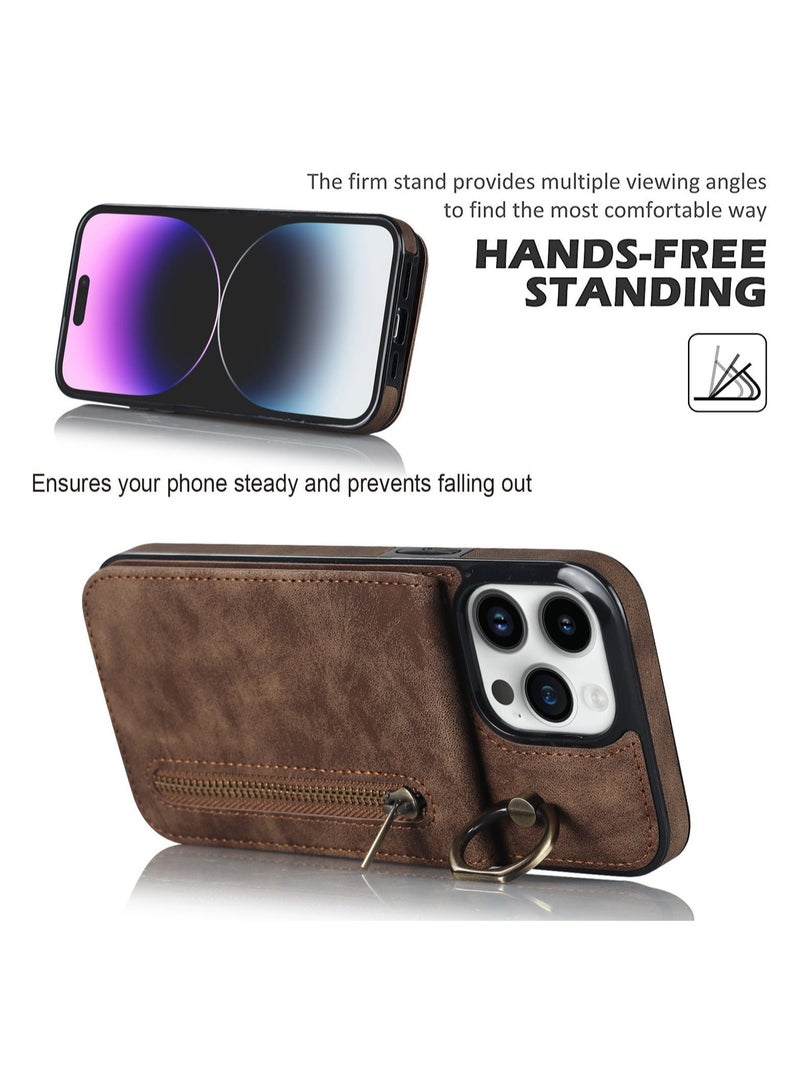 DUNISO For iPhone 14 Pro Max 6.7" Leather Wallet Case with Card Slots Holder Magnetic Clasp Shockproof Flip Folio Book Protective Cover Women Men for Apple 14 ProMax 5G Phone Case - Image 5