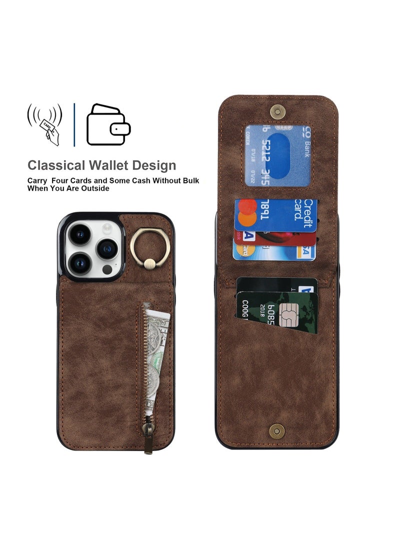 DUNISO For iPhone 14 Pro Max 6.7" Leather Wallet Case with Card Slots Holder Magnetic Clasp Shockproof Flip Folio Book Protective Cover Women Men for Apple 14 ProMax 5G Phone Case - Image 3