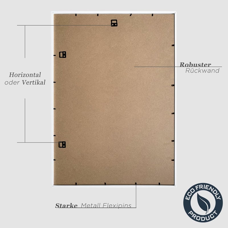 إطار صور VUVUZULA 50 × 70 سم خشب أبيض مجموعة من 3 إطارات صور خشبية إطار MDF مواد طبيعية - Image 3
