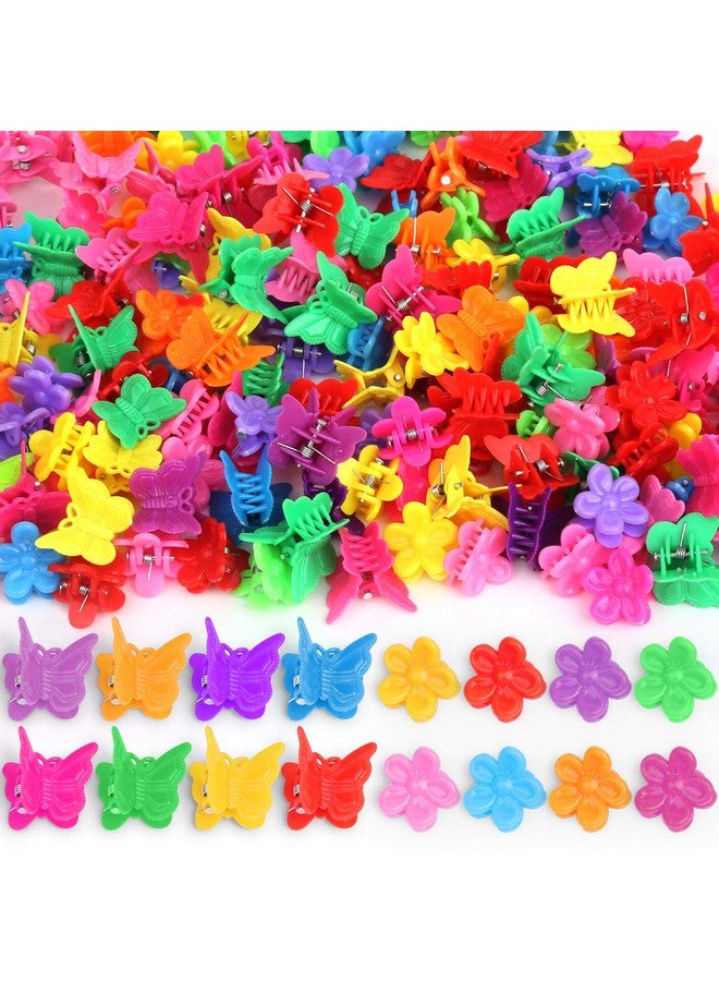 YGDZ 200Pcs Small Claw Cute Flower Butterfly Hair Clips For Baby Girls 8 Assorted Colors - Image 1