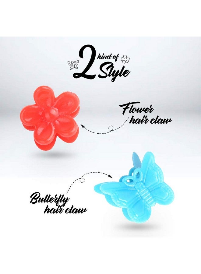 YGDZ 200Pcs Small Claw Cute Flower Butterfly Hair Clips For Baby Girls 8 Assorted Colors - Image 3