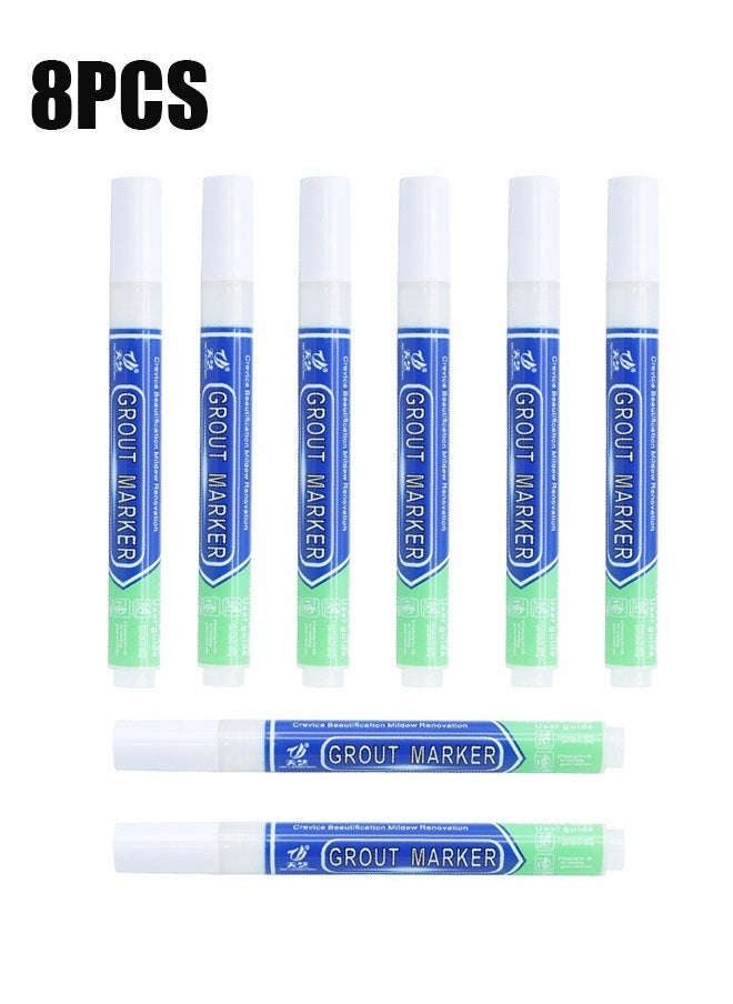 ZVEV 8pcs Grout Pen White Tile Paint Marker Waterproof Tile Grout Colorant and Sealer Pen - Image 1