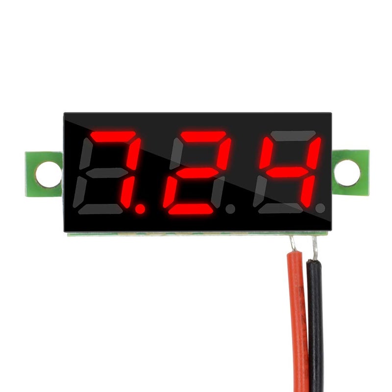 diymore 10pcs Mini Digital Voltage Meter DC 2.5~30V 0.28" 2 Wire Digital Voltmeter Gauge Tester Red LED Display Panel Mount Car Motorcycle Battery Monitor Led - Image 2