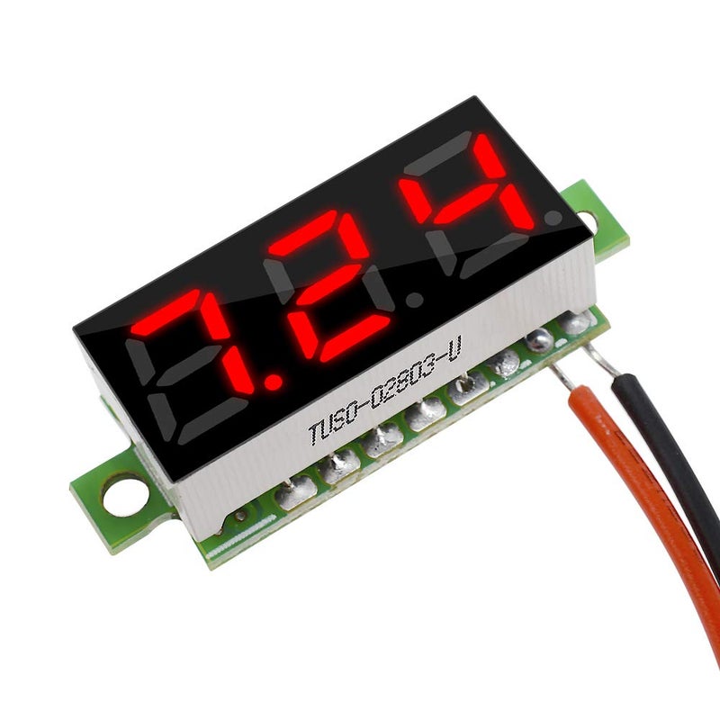 diymore 10pcs Mini Digital Voltage Meter DC 2.5~30V 0.28" 2 Wire Digital Voltmeter Gauge Tester Red LED Display Panel Mount Car Motorcycle Battery Monitor Led - Image 3