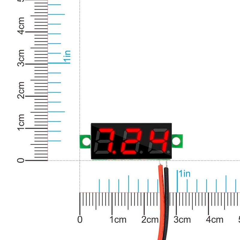 diymore 10pcs Mini Digital Voltage Meter DC 2.5~30V 0.28" 2 Wire Digital Voltmeter Gauge Tester Red LED Display Panel Mount Car Motorcycle Battery Monitor Led - Image 4